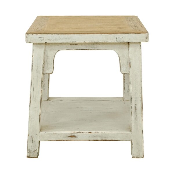 Artissance Amalfi Side Table， 24 Inch Tall， Antique Off White - 22