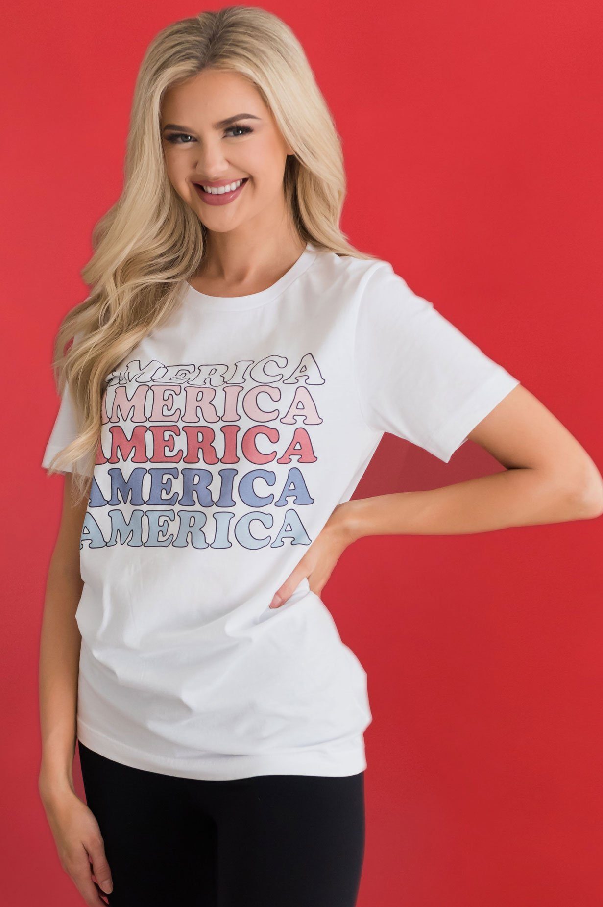 AMERICA Ombre Modest Graphic Tee