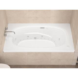 Universal Tubs Tiger's Eye Diamond Series 5.5 ft. Left Drain Rectangular Drop-in Whirlpool and Air Bath Tub in White HD4266PDLX