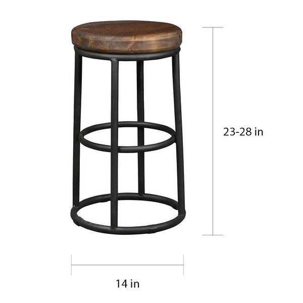 Carbon Loft Horseshoe Reclaimed Wood and Iron Stool