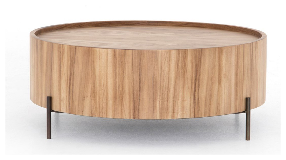 Lunas Drum Coffee Table   Midcentury   Coffee Tables   by Old Bones Co.  Studios  Houzz