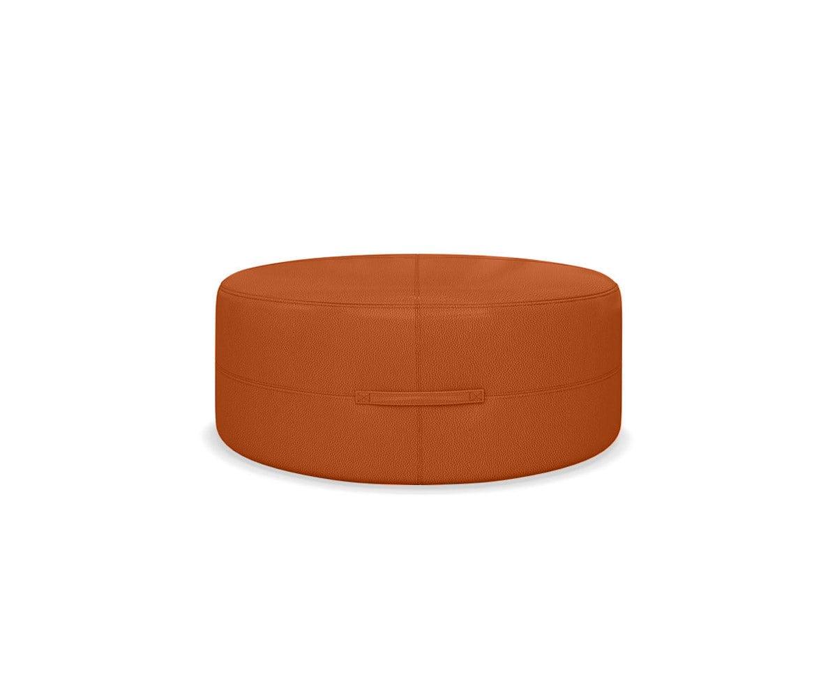 Ellis Leather Round Ottoman