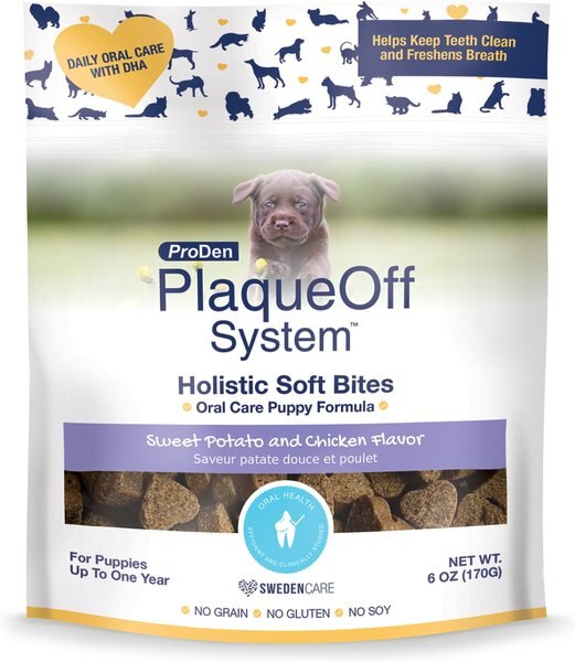 ProDen PlaqueOff System Holistic Oral Care Puppy Dental Dog Treats， 6-oz bag， Count Varies