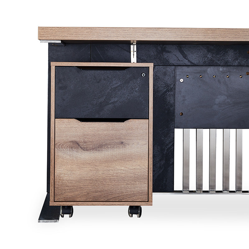 Daxton Mobile Cabinet 41cm - Warm Oak & Black