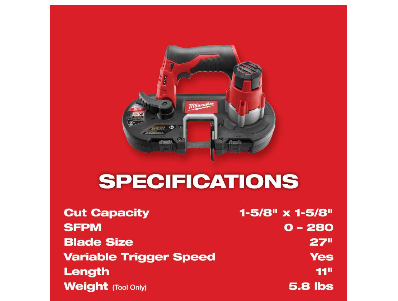 Milwaukee 2429-21XC-2420-20 M12 12-Volt Lithium-Ion Cordless Sub-Compact Band Saw XC Kit W/ M12 Hackzall