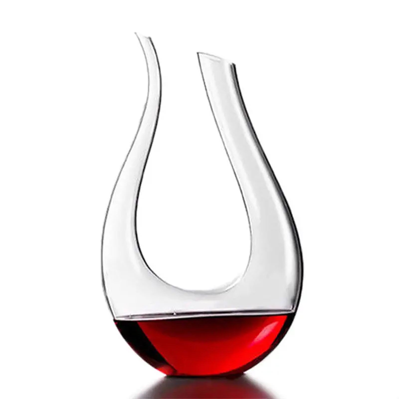 1200Ml crystal glass u-shaped horn decanter wine pourer aerator container party