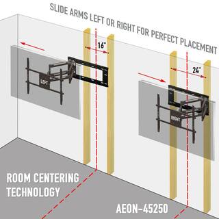 Aeon Stands and Mounts Full Motion TV Wall Mount for 42 in. - 80 in. TVs with Room Adapt Extends 32 in. Mounts on 16 in. or 24 in. Studs AEON-45250