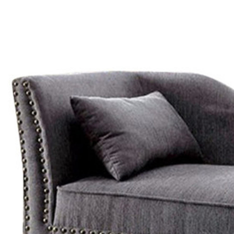 Contemporary Gray Linen Like Fabric Chaise  Saltoro Sherpi   Transitional   Indoor Chaise Lounge Chairs   by Dot  ampBo  Houzz