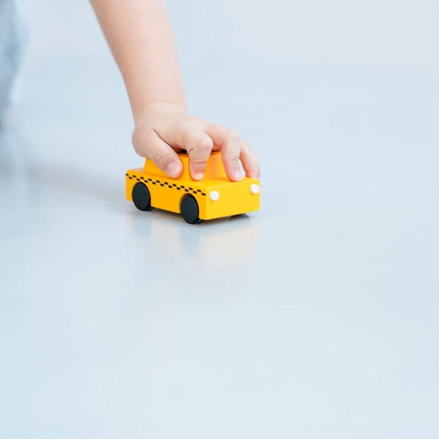 Wooden Wind Up Taxi Car