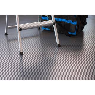 G-Floor Rib 10 ft. x 24 ft. Slate Grey Vinyl Garage Flooring Cover and Protector GF55RB1024SG