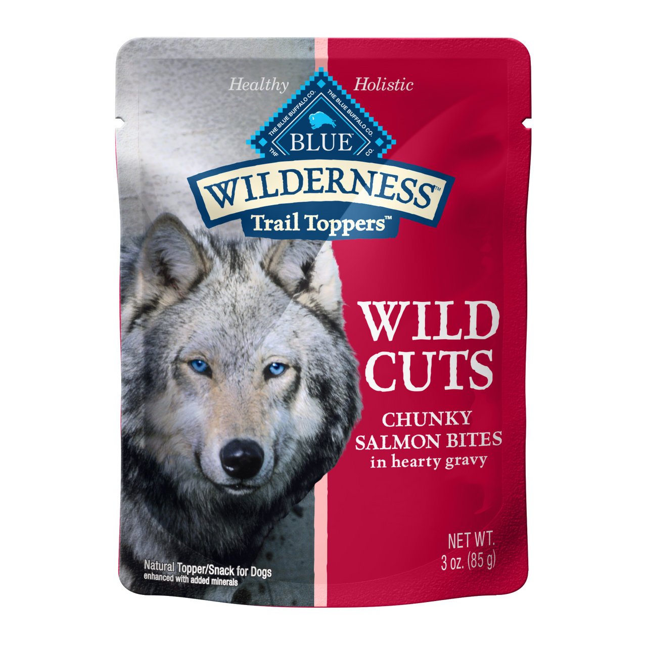 Blue Buffalo Wilderness Wild Cuts Chunky Salmon Bites Trail Toppers， 3 Oz. Bag