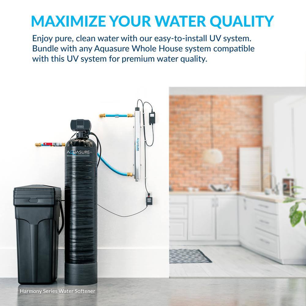 AQUASURE Quantum Series 8 GPM Ultraviolet UV Light Water Filter System for Whole House Water Sterilization Disinfection AS-UV8S