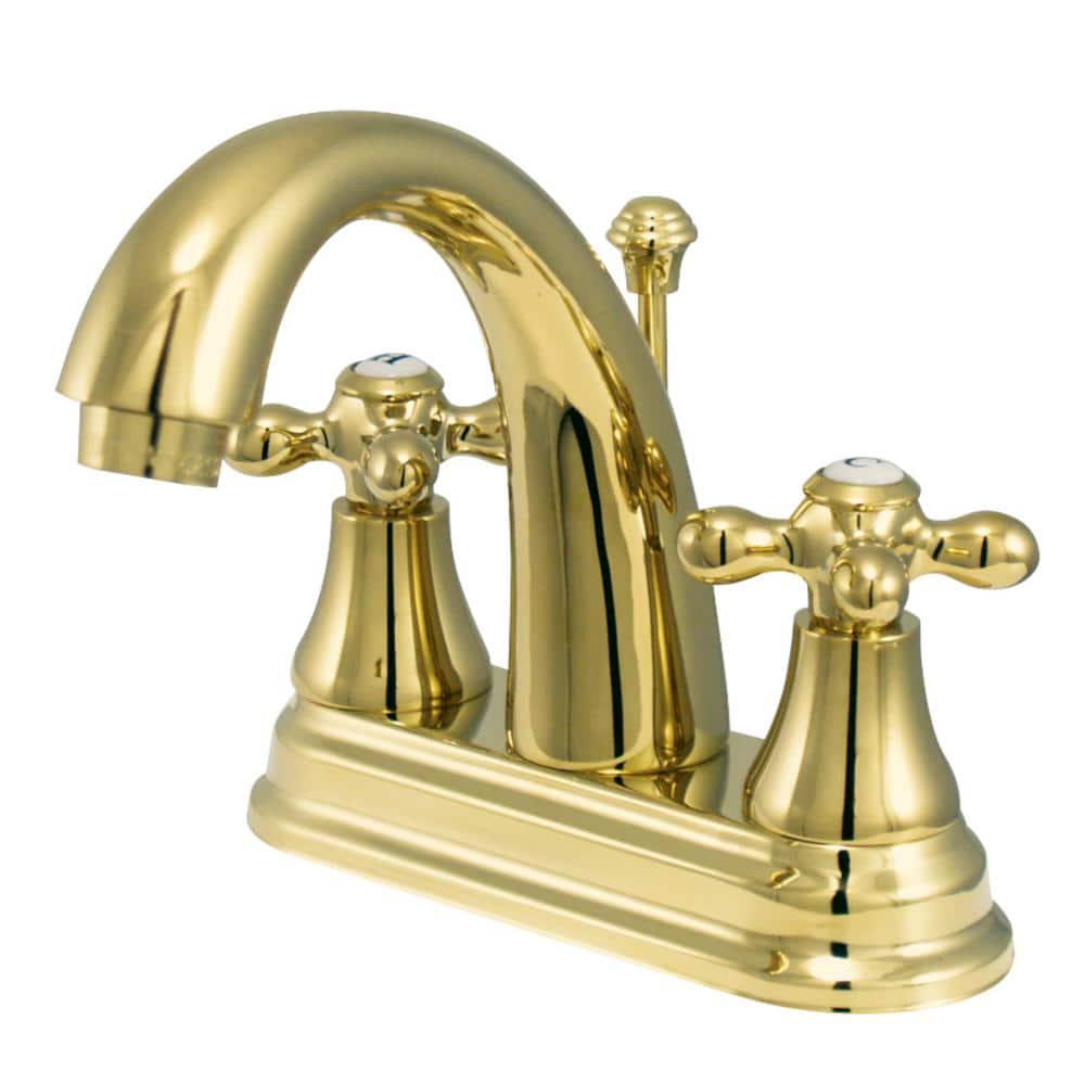 Kingston Brass English Vintage 4 in Centerset 2Handle Bathroom Faucet in Polished Brass