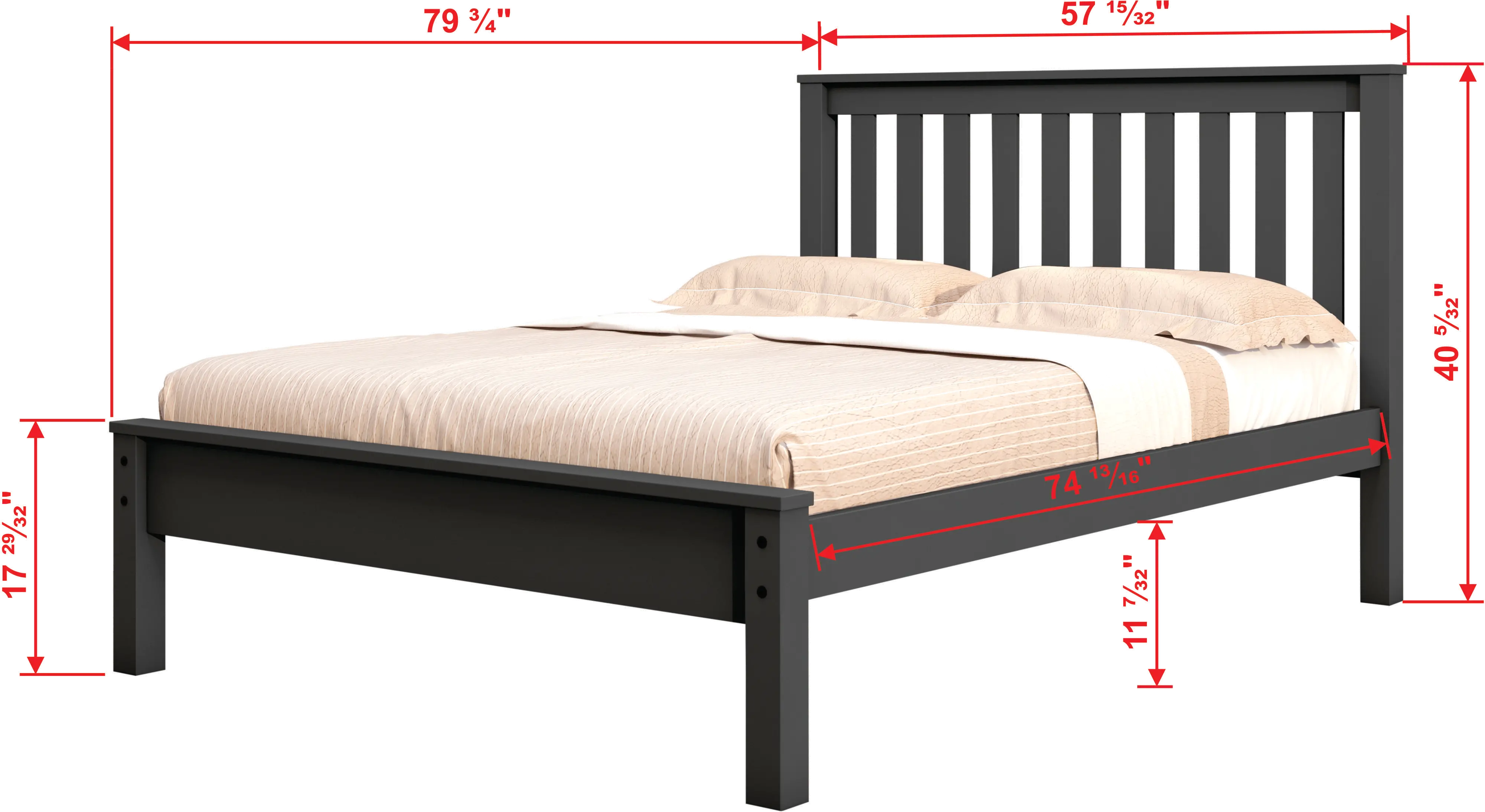 Carson Dark Gray Full Bed with Dual Underbed Drawers