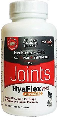 HyaFlex Pro Hyaluronic Acid Advanced Joint Support Dog Supplement， 30 count