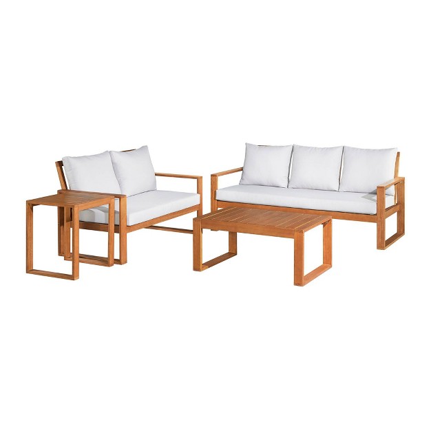 Grafton 4pc Eucalyptus Wood Outdoor Set Alaterre Furniture