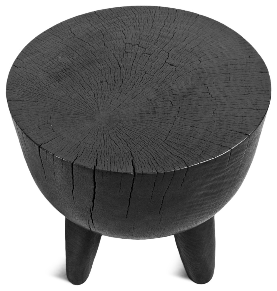 Ebony 4 Leg Side Table Stool   Rustic   Side Tables And End Tables   by Design Mix Furniture  Houzz