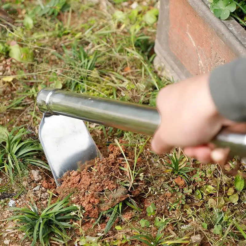 Wholesales Heavy Duty Small Metal Garden Hand Rake Agricultural Grass Tool Stainless Steel Four tooth Harrow For Gardening Plant
