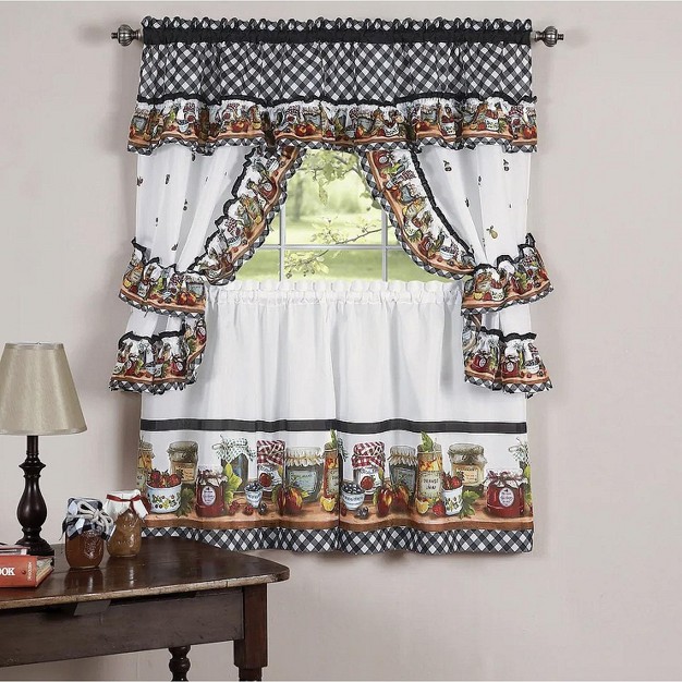 Goodgram Mason Jars Cottage Style Country Farmhouse Cafe Kitchen Curtain Swag amp Tiers Set