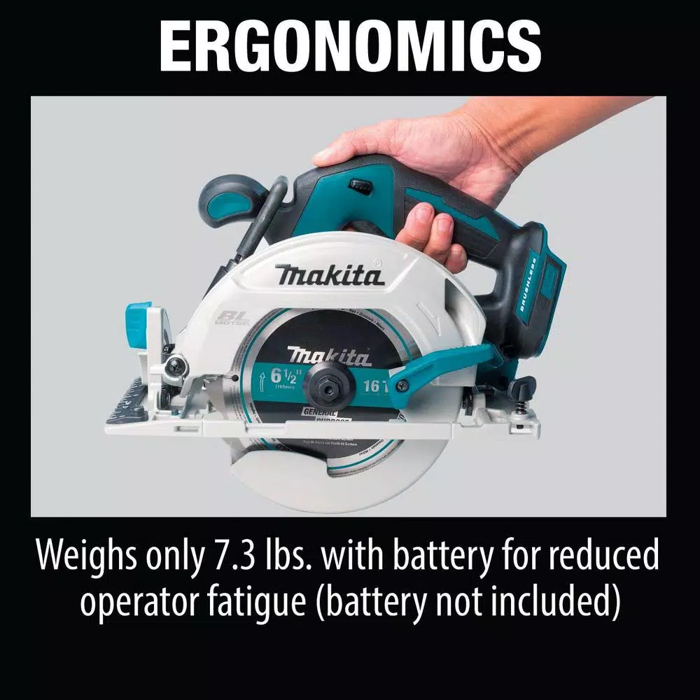 Makita 6-1/2 in. 18-Volt LXT Lithium-Ion Brushless Cordless Circular Saw Tool-Only with Bonus 18-Volt LXT 5.0 Ah Battery and#8211; XDC Depot