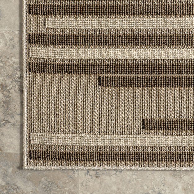 Nuloom Shana Neutral Striped Indoor outdoor Patio Area Rug