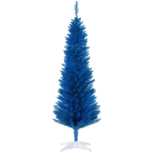 5FT Artificial Pencil Christmas Tree with 294 Realistic Branch Tips and Plastic Stand