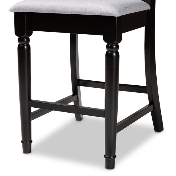 Baxton Studio Verina Modern and Contemporary Fabric Upholstered Wood Counter Stool