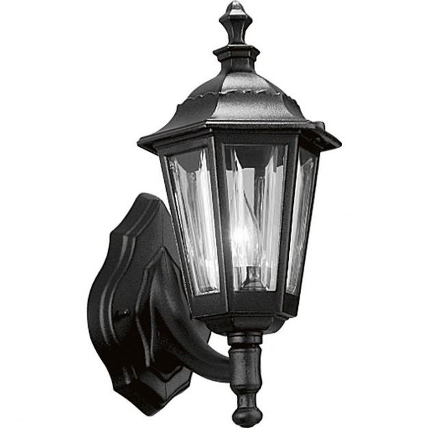 Progress Lighting Drayton Hall 1 light Outdoor Wall Lantern In Black Finish Clear Acrylic Panels