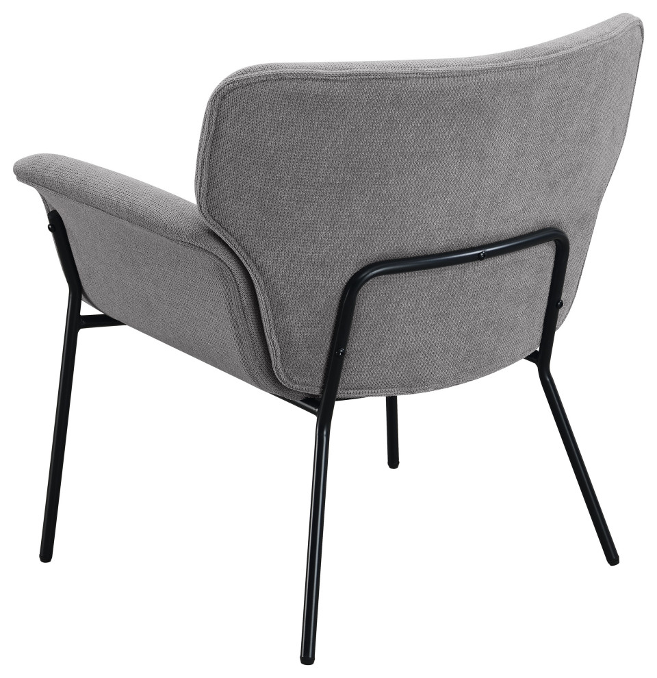 Davina Upholstered Flared Arms Accent Chair Ash Grey   Modern   Armchairs And Accent Chairs   by Modon  Houzz