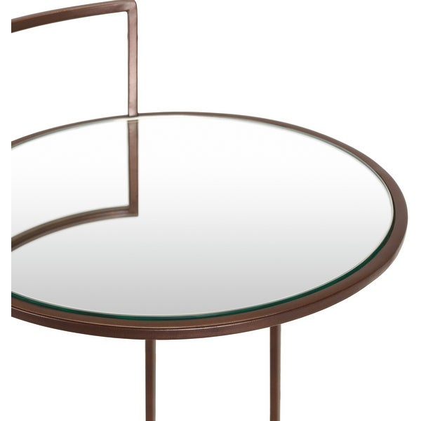 Marinea Round Mirror and Metal End Table - 22