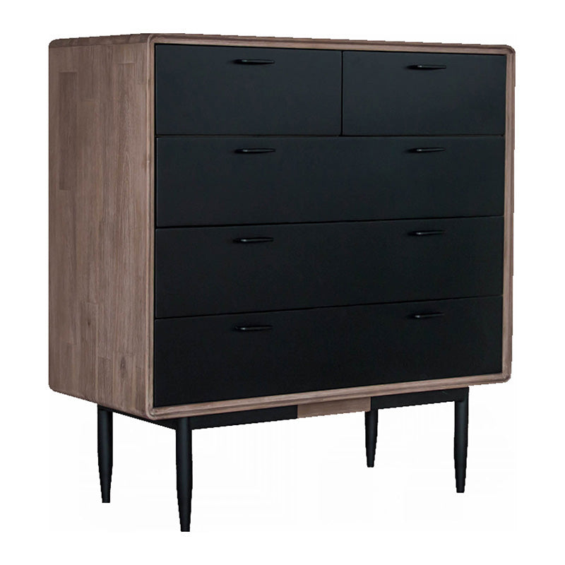 Binder Tall Sideboard 140cm Acacia Solid Wood - Sandblast & Black