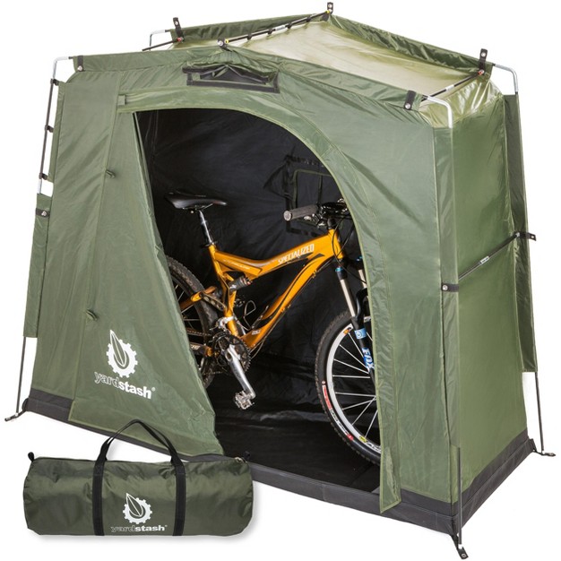 Yardstash Outdoor Storage Shed Heavy Duty Green Waterproof Tent For Bike amp Garden Supplies