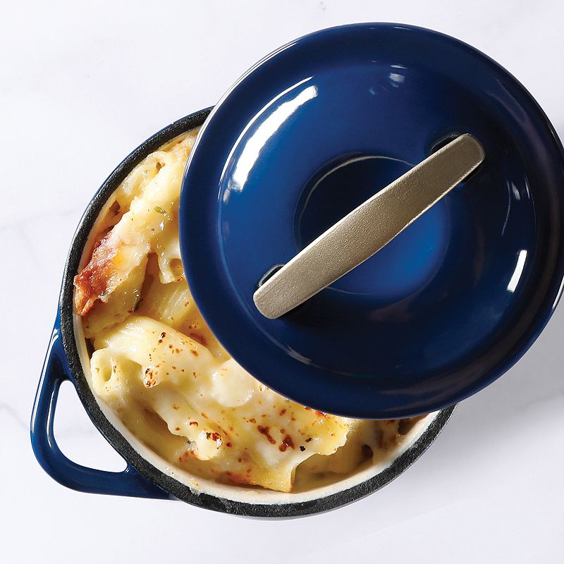 Cravings By Chrissy Teigen 2 Piece 4.7 Inch Enameled Cast Iron Mini Casserole Set in Blue