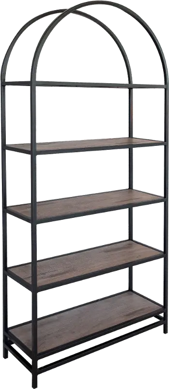 Blacksmith Arched Black Metal Bookcase