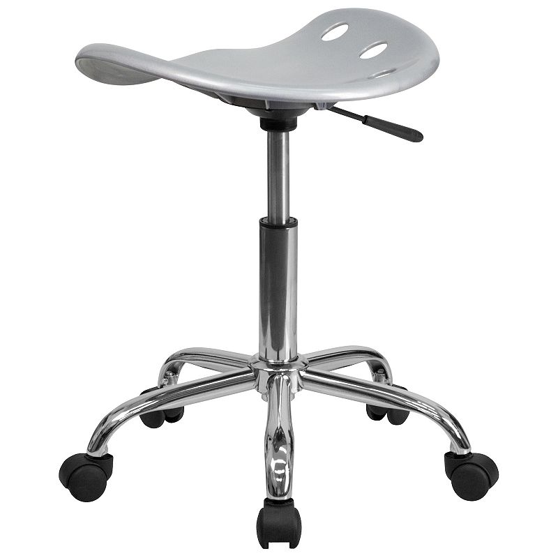 Flash Furniture Taylor Silver Finish Tractor Seat Stool