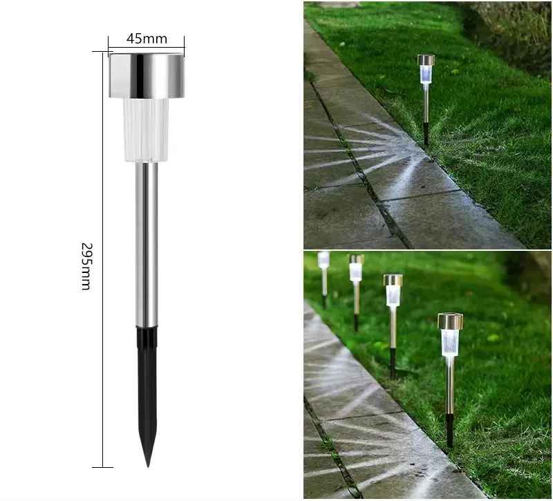 Solar Outdoor Pathway Lights Stainless Steel LED Landscape Garden Lights LED Solar Lawn Light For Walkway