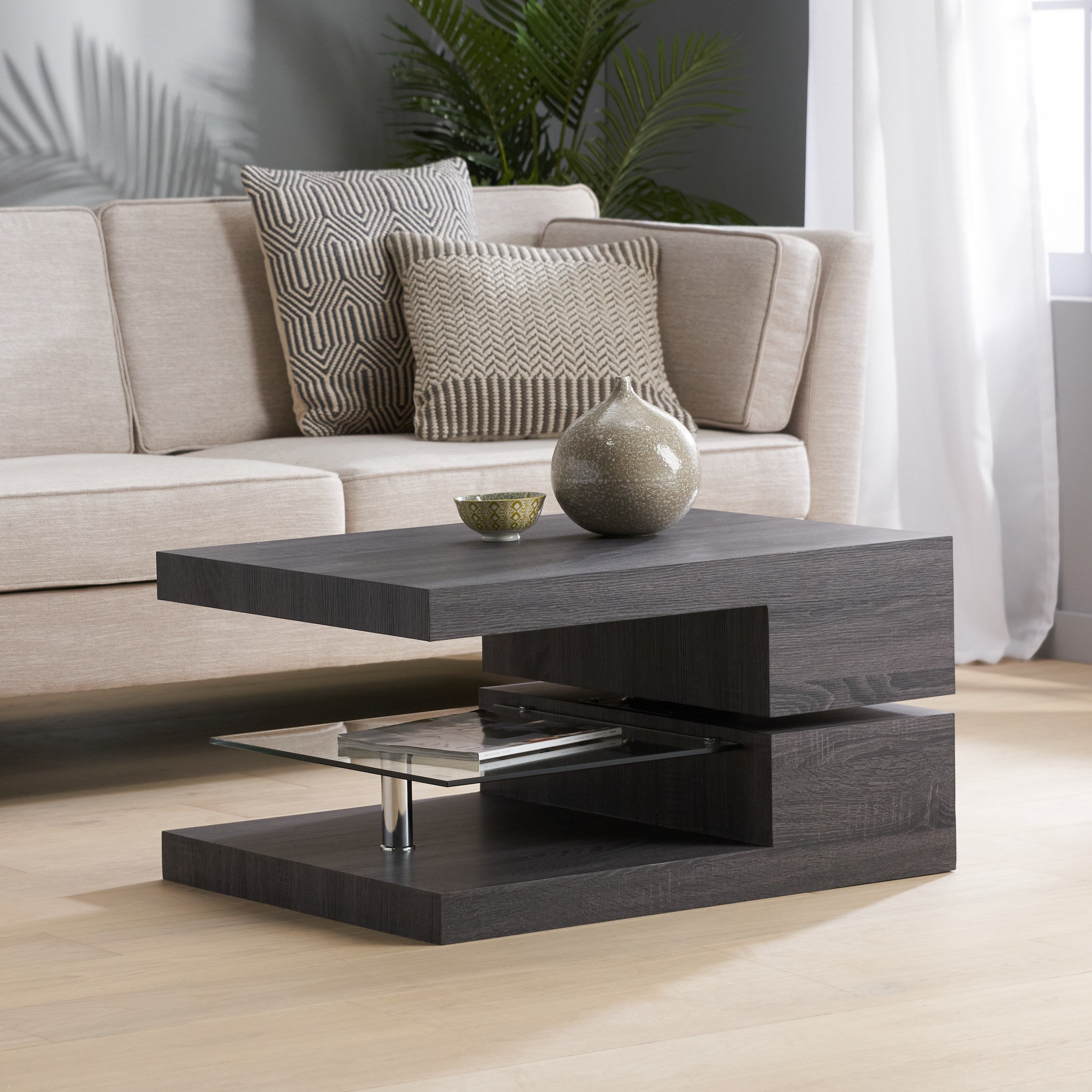 Bushwick Rectangular Rotating Wood Coffee Table