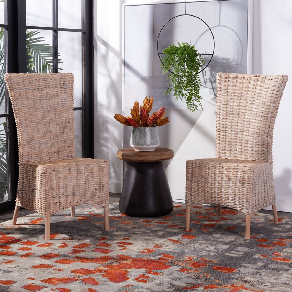 Anglyn Accent Chair Natural Whitewash  Set 2   Tropical   Dining Chairs   by V.S.D Furniture  Houzz