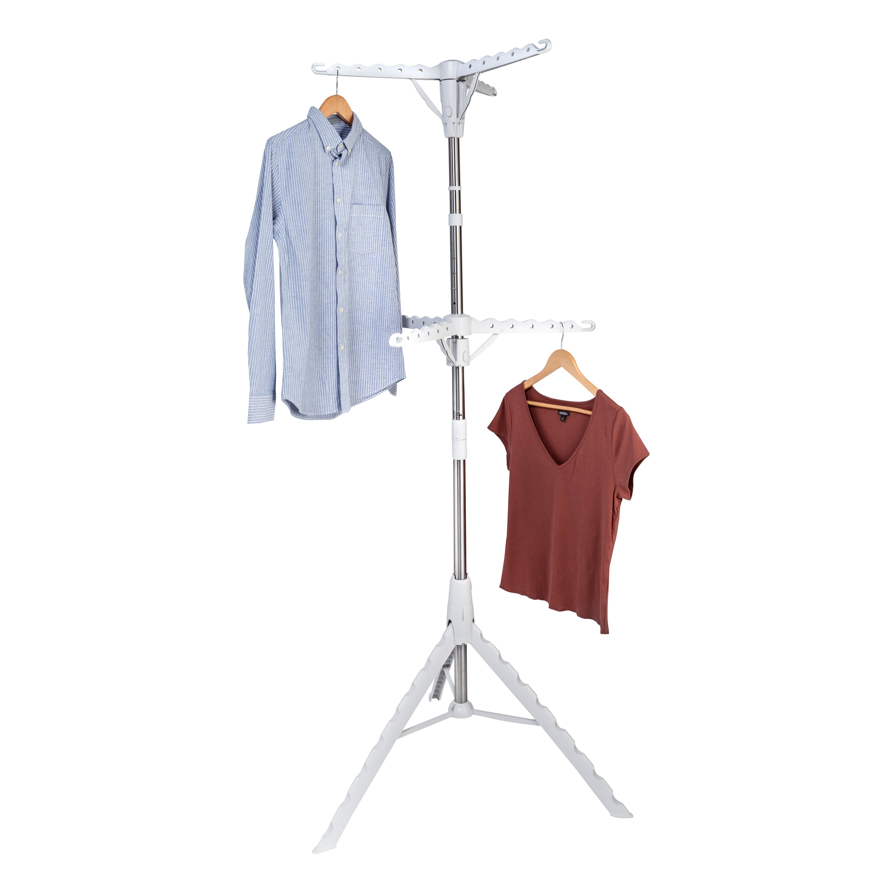 Honey-Can-Do 2-Tier Tripod Metal Clothes Drying Rack, White