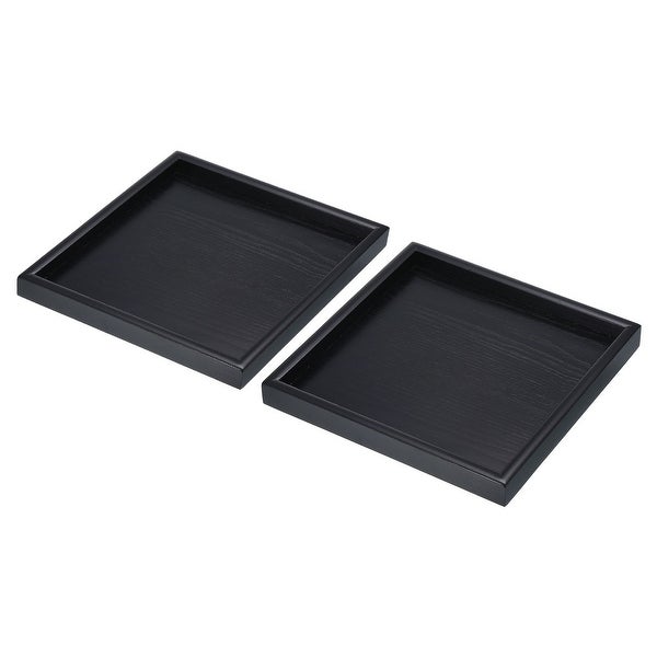 2pcs Wood Serving Tray Square Decorative Platter Home Kitchen Table