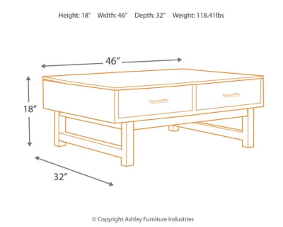 Signature Design by Ashley Mondoro Industrial Rectangular Lift Top Coffee Table, Gray Brown & Black