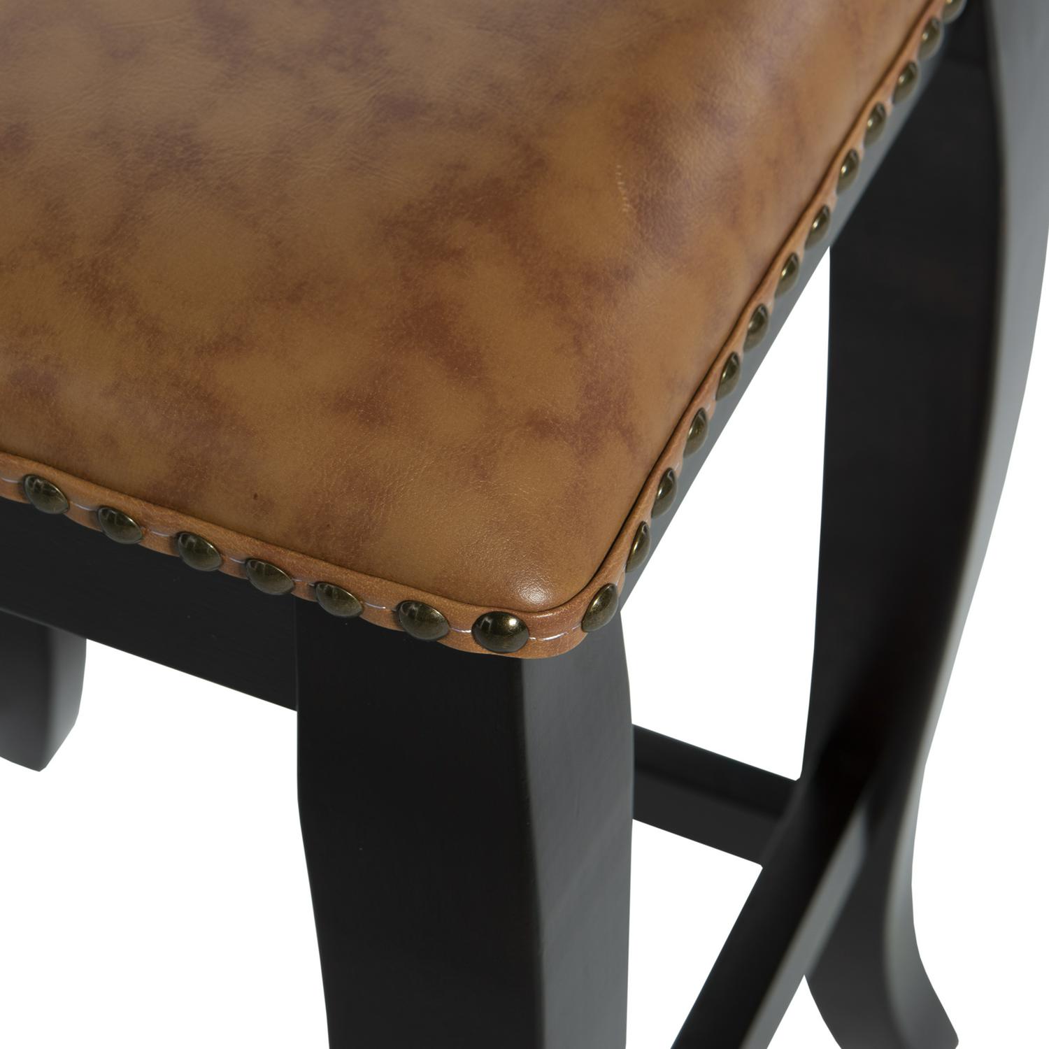 Linon San Francisco Backless Wood Counter Stool 24  Seat Height Wenge Finish Finish with Caramel Fabric  Crowdfused