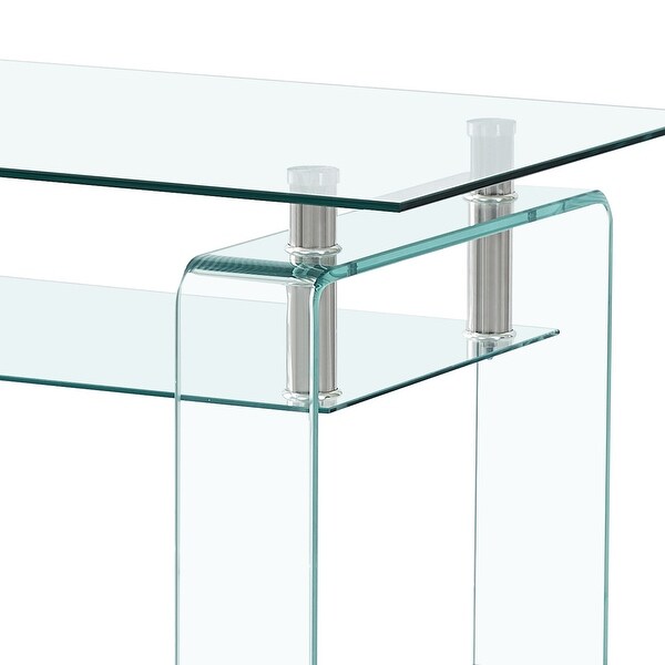 Clear Glass Coffee Table， Tempered Glass Coffee Table for Living Room