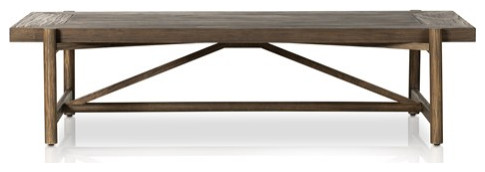 Vincente Coffee Table Sienna Brown Pine   Transitional   Coffee Tables   by Rustic Home Furniture Deco  Houzz