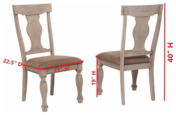 Set of 2 Dining Chair  Hardwood Frame With Cushioned Polyester Seat  Multicolor   French Country   Dining Chairs   by Decor Love  Houzz