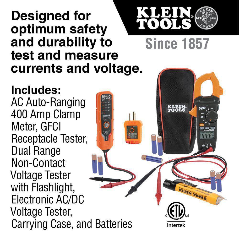 Klein Tools Clamp Meter Electrical Testet Set CL120VP