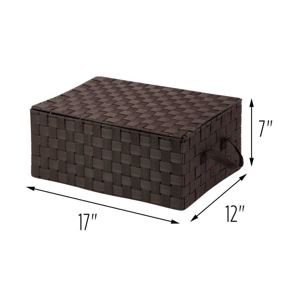 Honey-Can-Do 7 in. H x 17 in. W x 12 in. D Brown Fabric Cube Storage Bin OFC-03704