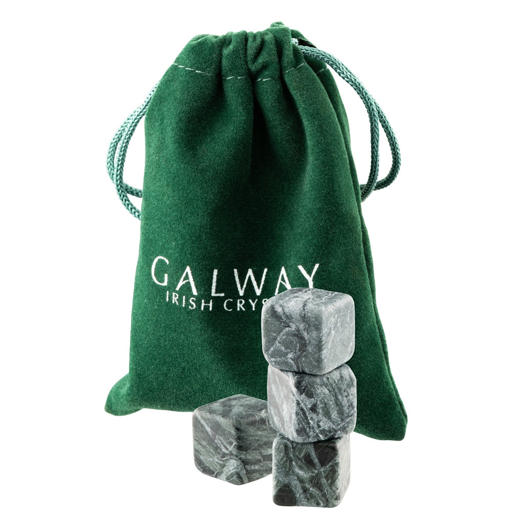 Galway Crystal Cooling Stones Set of 4  - Green Marble