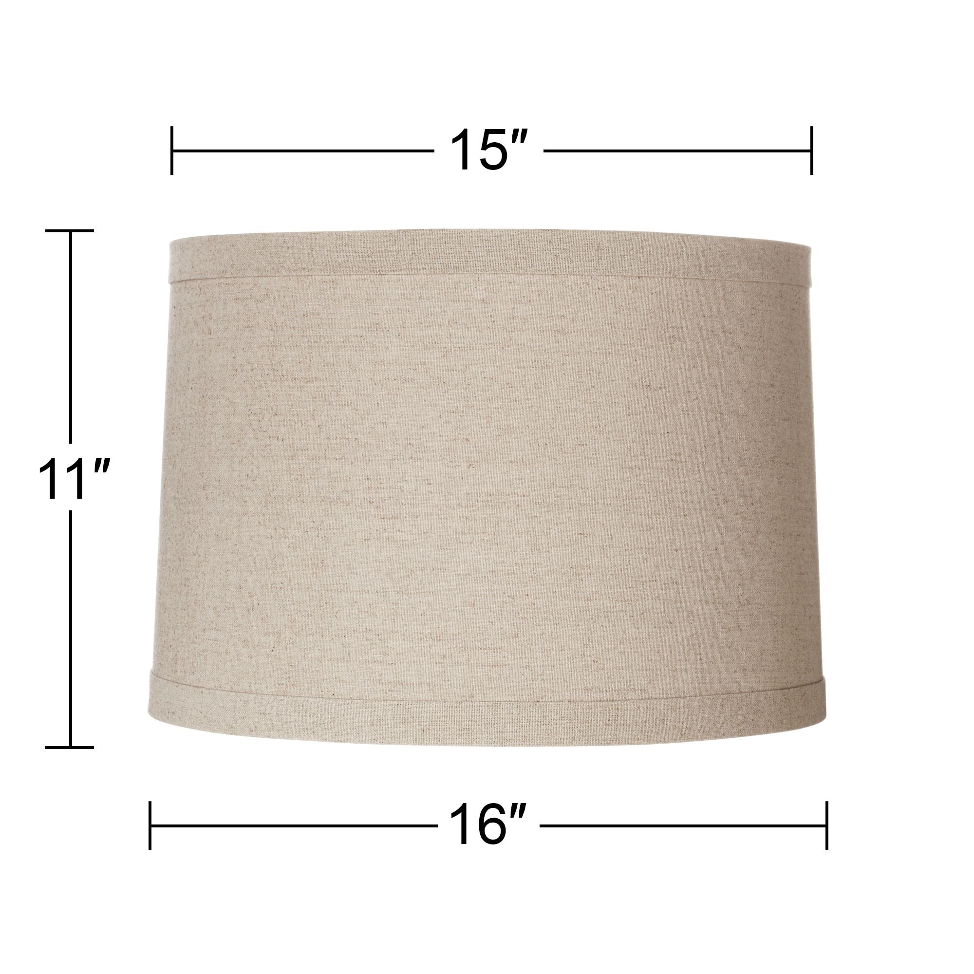 Springcrest Natural Linen Medium Drum Lamp Shade 15