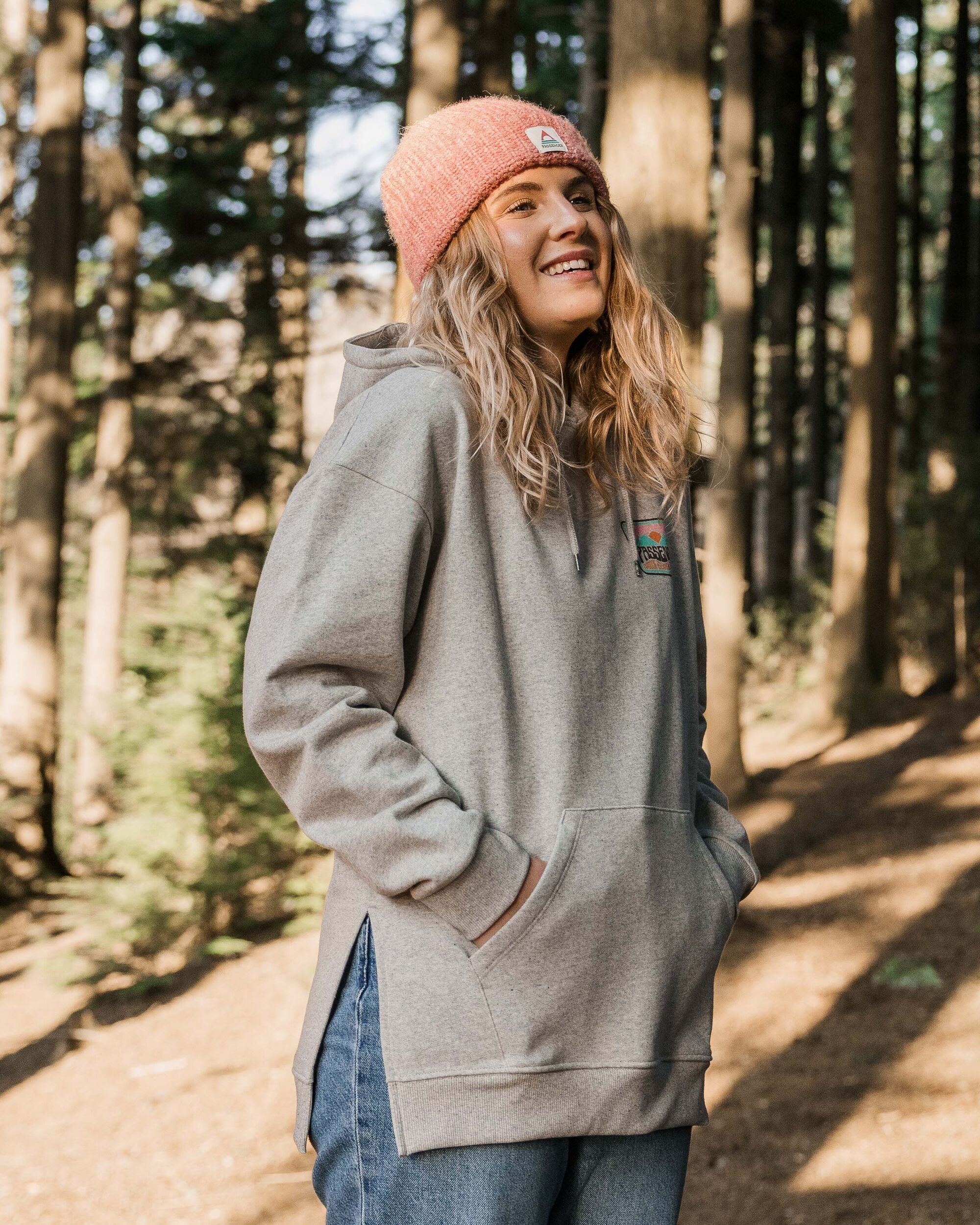 Golden Hour Recycled Cotton Hoodie - Grey Marl